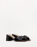 VLOGO SIGNATURE PATENT LEATHER SLIDE SANDAL 60MM